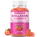 Vegan Collagen Gummies pre ženy a mužov - s biotínom, vitamínom C, & Zinok pre pokožku Radiance, rast vlasov, silné nechty, a spoločná podpora, 60 Počet