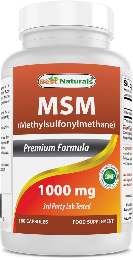 Najlepšie prírodné MSM 1000 mg 180 Kapsule