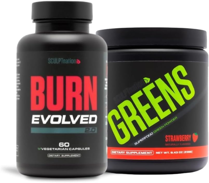 Sculpt Nation by V Shred Burn 2.0 a Premium Greens Strawberry Bundle