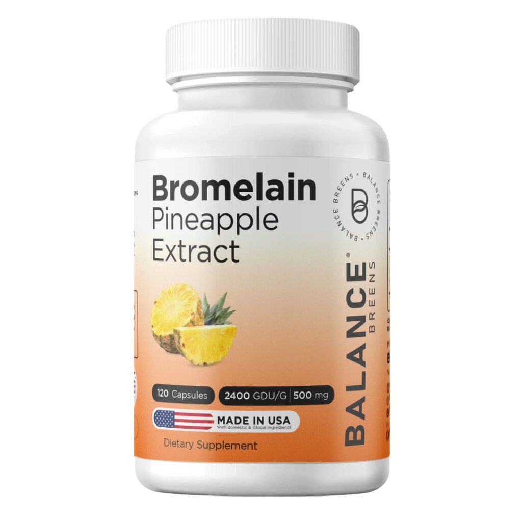 Balancebreens Hypromelain 500mg, 120 Kapsule - Ananás extrakt Digestive Enzyme, podporuje zažívacie a spoločné zdravotné doplnky