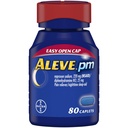 Aleve PM Caplets, Fast Acting Sleep Aid and Pain Relief for Bolesť hlavy, bolesti svalov, Non-Habit Forming 220 mg Naproxen Sodík a 25 mg Difenhydramín HCl Kapsule, 80 počet