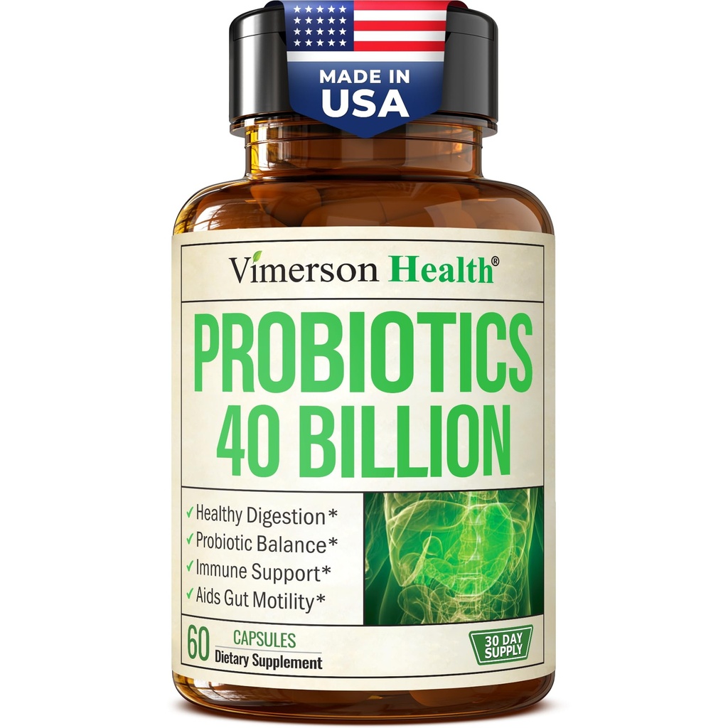 Probiotiká pre ženy a mužov s prebiotikami - 40 miliárd CFU Probiotiká pre tráviace zdravie, zdravie a imunitnú podporu - Lactobacillus Acidophilus Probiotic - Vegetarian, sója a bez mlieka