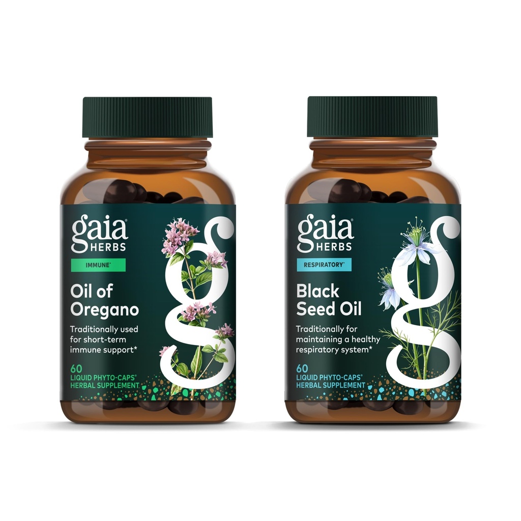 Gaia bylinný olej z Oregano - Immune and Antioxidant Suplement Suplement - 60 Vegan Liquid Phyto-Capsules & Black Seed Oil - Lung, respiračné, a antioxidant podpora - 60 Vegan Liquid Phyto-Capsules (2