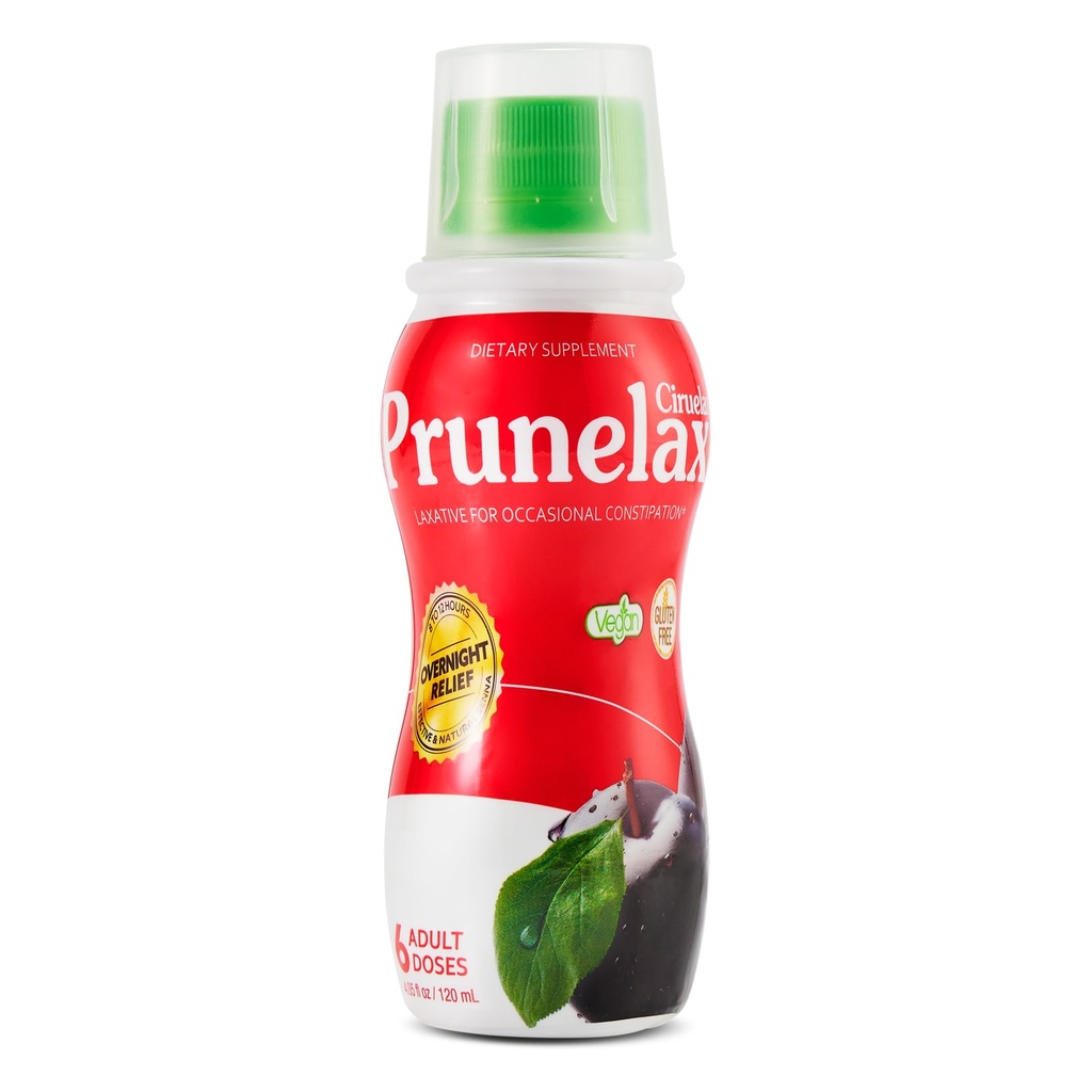 Prun relax Cirulax Pravidelná sila Liquid Laxative - nežná úľava pre príležitostné zápcha, vyrobené s prírodnou senna, predvídateľná úľava, Gluten-free, pracuje len 8 až 12 hodín - 4,05 fl oz