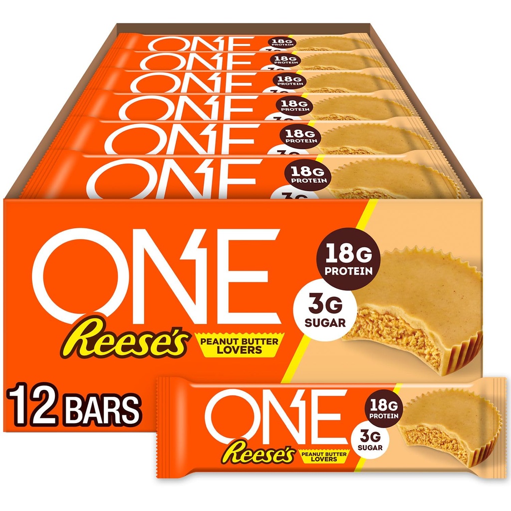 ONE Protein Bars, Reese's Arašidové maslo milovníci, lepok bez 18g proteínu a 3g cukru, Pantry Staples, 2,12 oz (12 Počet)