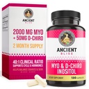 Staroveká blaženosť Myo & D-Chiro Inozitol Supplement, 40 až 1, Pomáha v Ovarial Funkcia Podpora pre ženy, Vitamín B8 Pomáha regulovať mentálny cyklus, 2050mg na obsluhu, 120 Vegánske kapsule