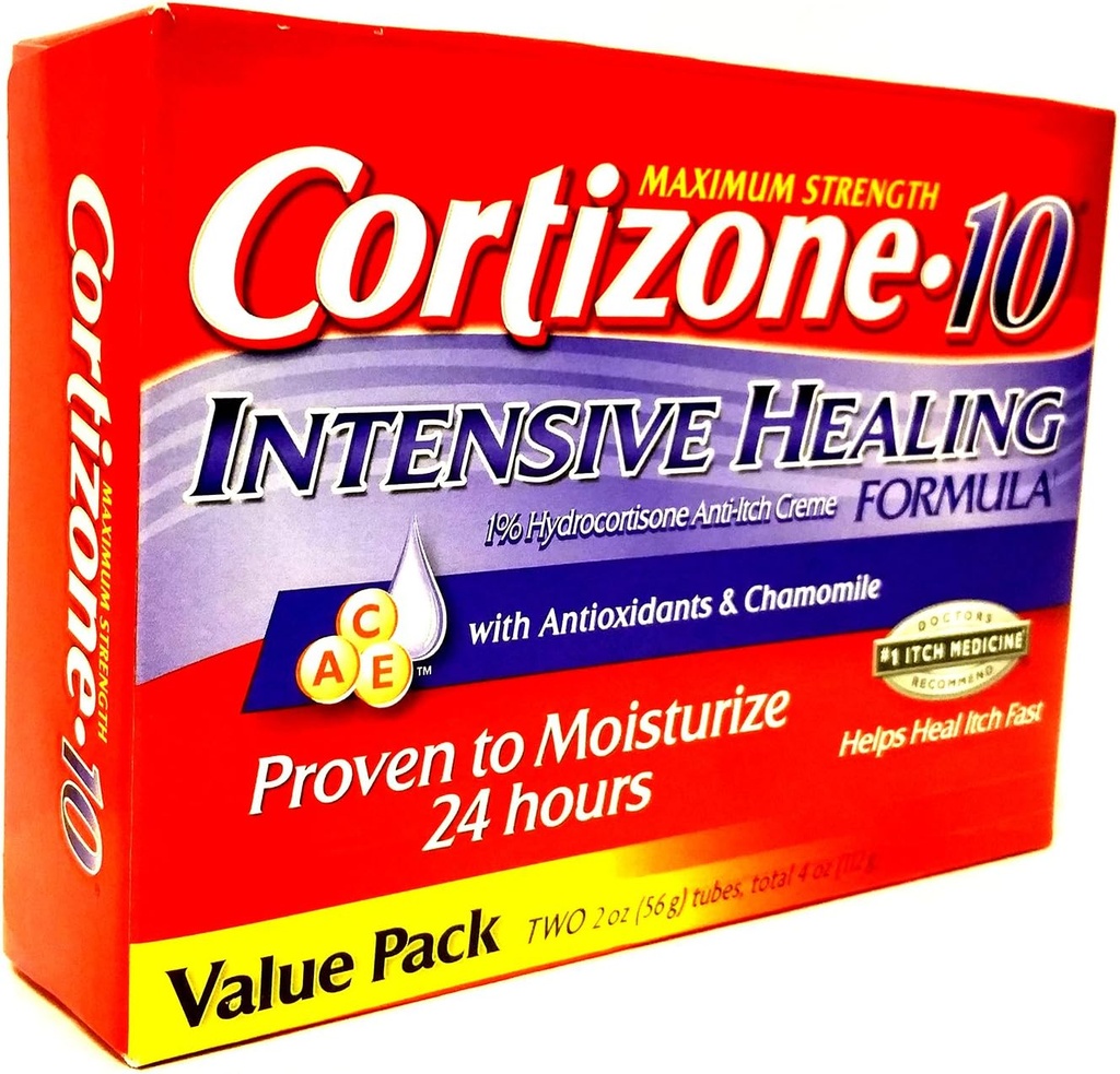 kortizone 10 maximum Strenght intenzívne lieči 1% hydrokortizón Anti svrbenie krém dve 20z Tuby, celkom 4 oz