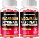 Glycinát horečnatý Gummies 1000mg - Bezcukrový horčík Draslík Supplement with Vitamin D, B6, CoQ10 for Calm Mood & Sleep Support - 120 Jahodové Gummy