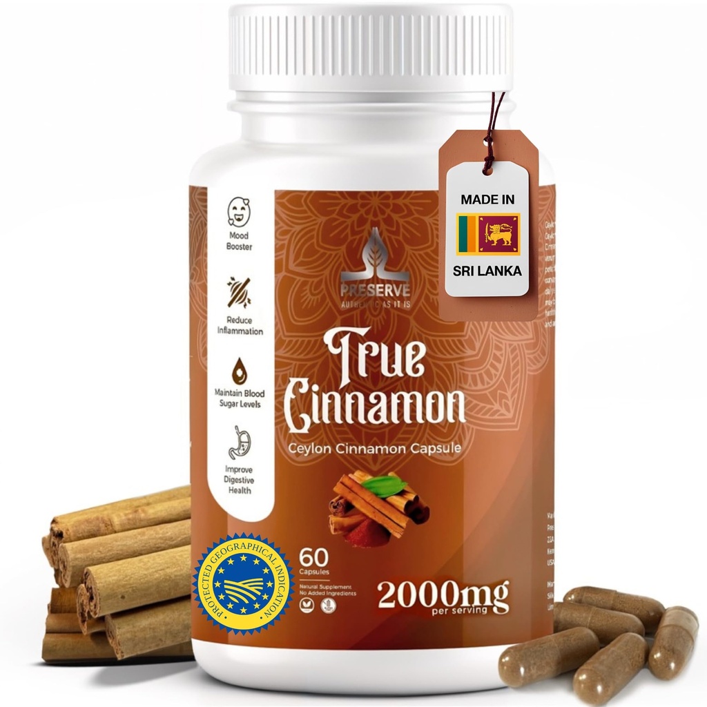 Čistá Ceylon Škorica Kapsule, 2,000mg, Dva mesiace Doplnok 