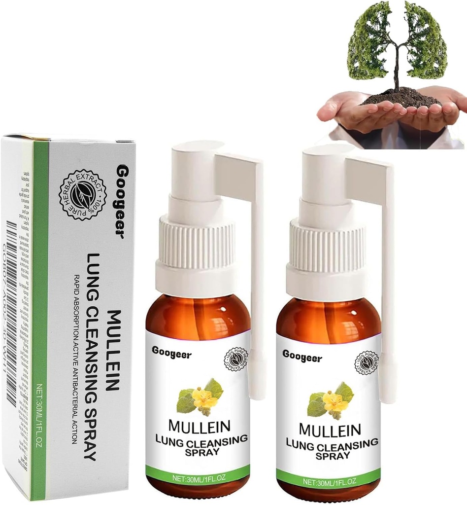 Mullein Lung Cleaning Spray Mullein Leaf Extract for Pľúca Clear pre fajčiarov 2 Fl Oz