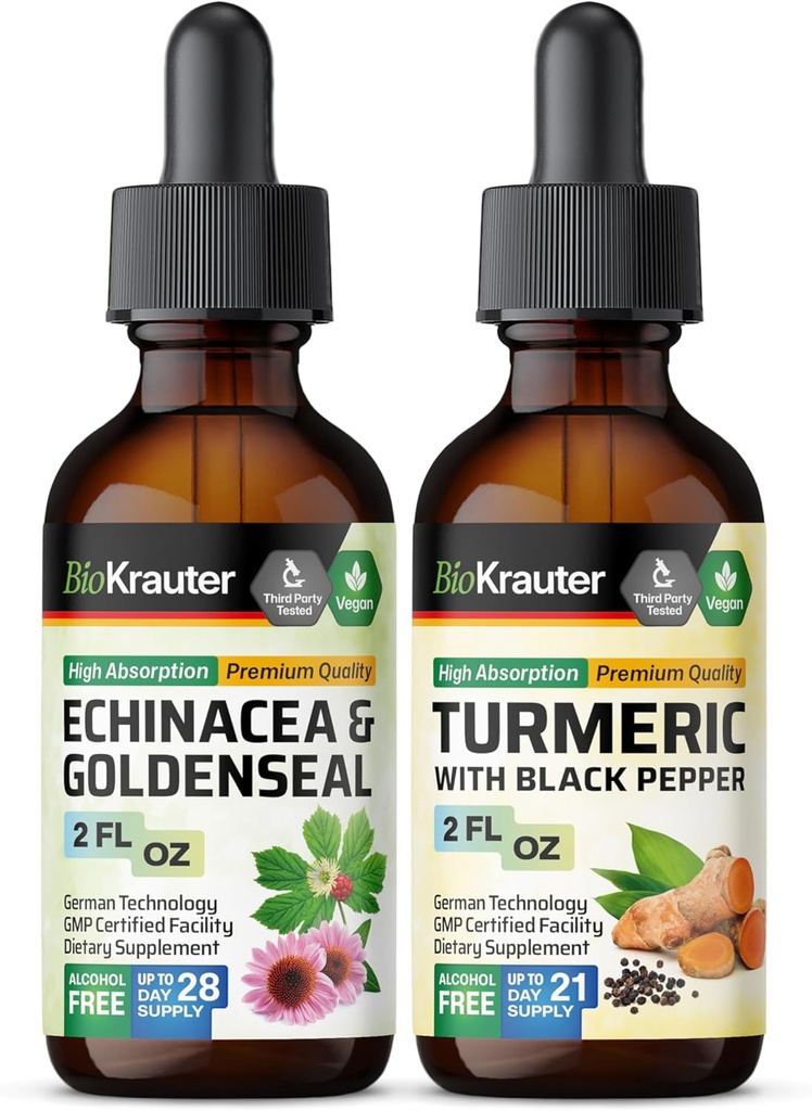 Echinacea s Goldenseal Tincture 2 Fl. Oz. & Turmerica Tincture 2 Fl. Oz.
