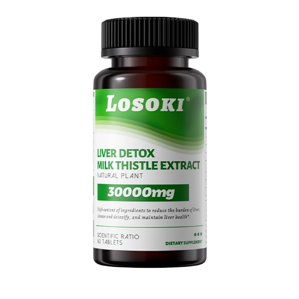 Pečeň Detox Supplement, 30 000mg Milk Thistle Extract, Turmérium, Artičoky & Glutatión