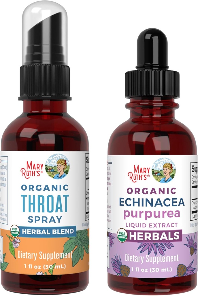 MaryRuth Organics Throat Spray (nechutný) & Echinacea Purpurea Drops 
