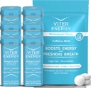 Viter Energy Original Caffeine Mints Wintergreen Flavor 6 Balenie a 1/2 libra hromadný vak Bundle - 40mg kofeín, B vitamíny, bez cukru, Vegan, Výkonný Energy Booster pre zaostrovanie a bdelosť