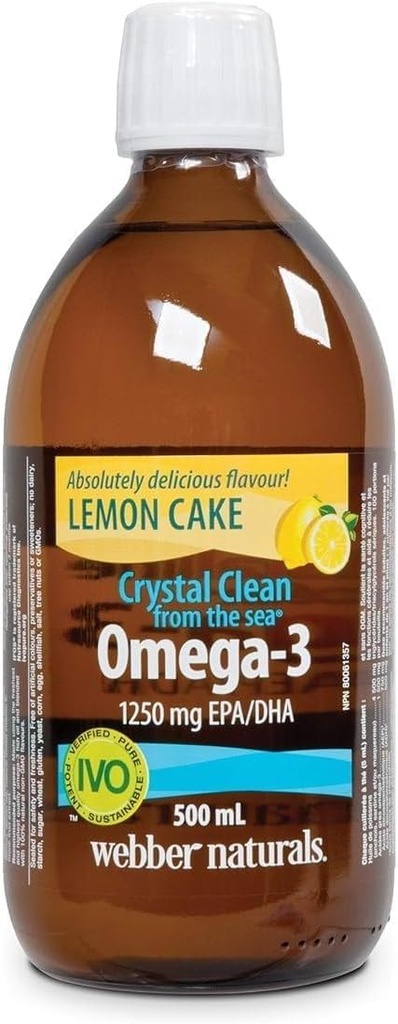 Webber Naturals Ocean Pure Omega-3 Liquid Fish Oil - citrónová torta 500 ml