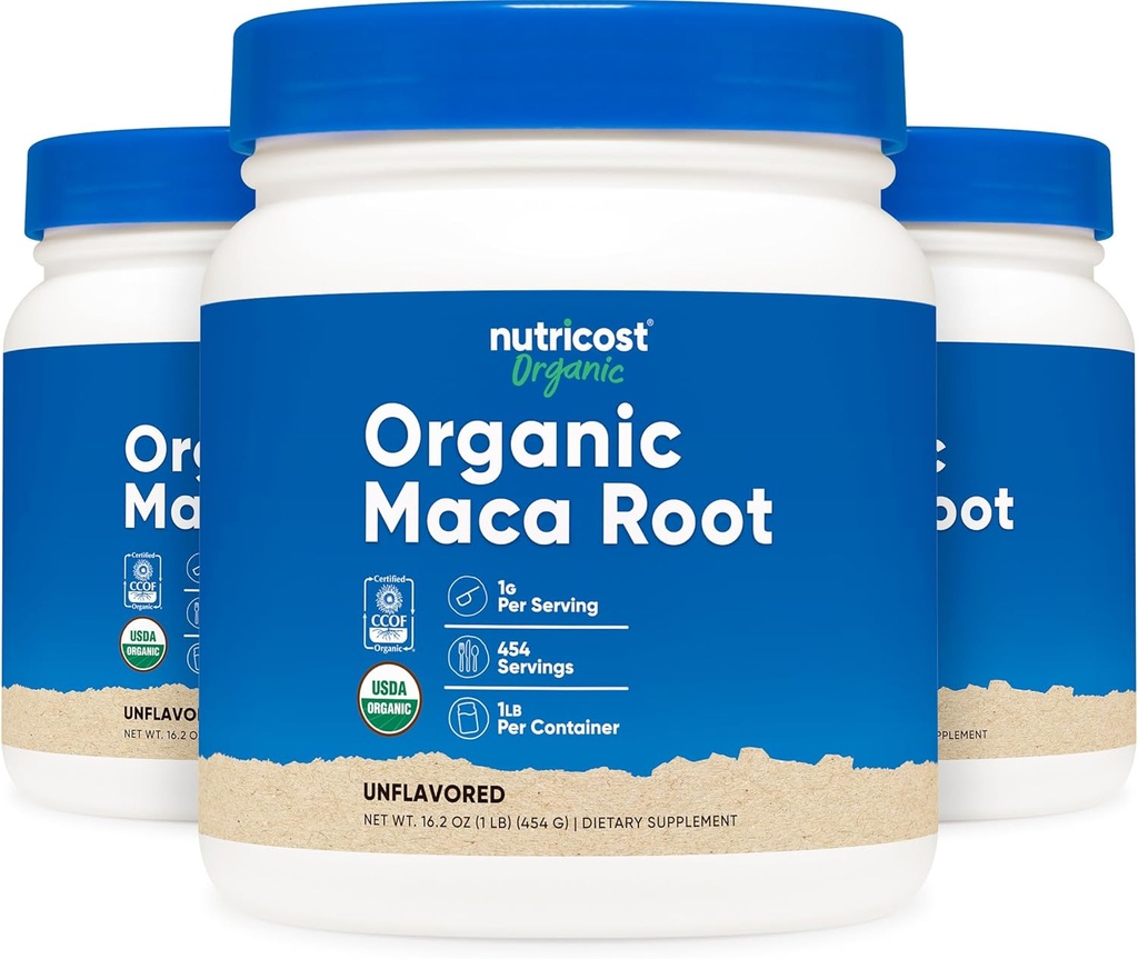 Nutricost Organic Maca Root Powder (1LB Each) (3 balenia)