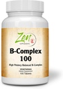 Pokročilé B komplexné vitamínové doplnky - plnospektrum B vitamínové doplnky s kyselinou listovou, biotínom, inozitolom - podpora imunitného a kardio zdravia, energetický metabolizmus - 100 tabliet