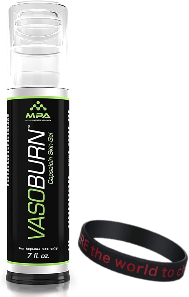 MPA Vasaburn Capsaicin Skin-Gel Pump fľaša, ciele tvrdohlavé oblasti, kapsaicín krém, yohimbine krém, zväzok s motivačným Wristband Brakelet motivovať a podporovať vás (7 oz.)
