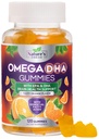 Omega 3 Rybí olej Gumies - Trojitá sila Omega3 Gumové - DHA & EPA Mastné kyseliny pre zdravie srdca, Joint & Brain Podpora, Príroda vysoká absorpcia Omega Rybí olej doplnok, Orange Flavor- 120 Gummy