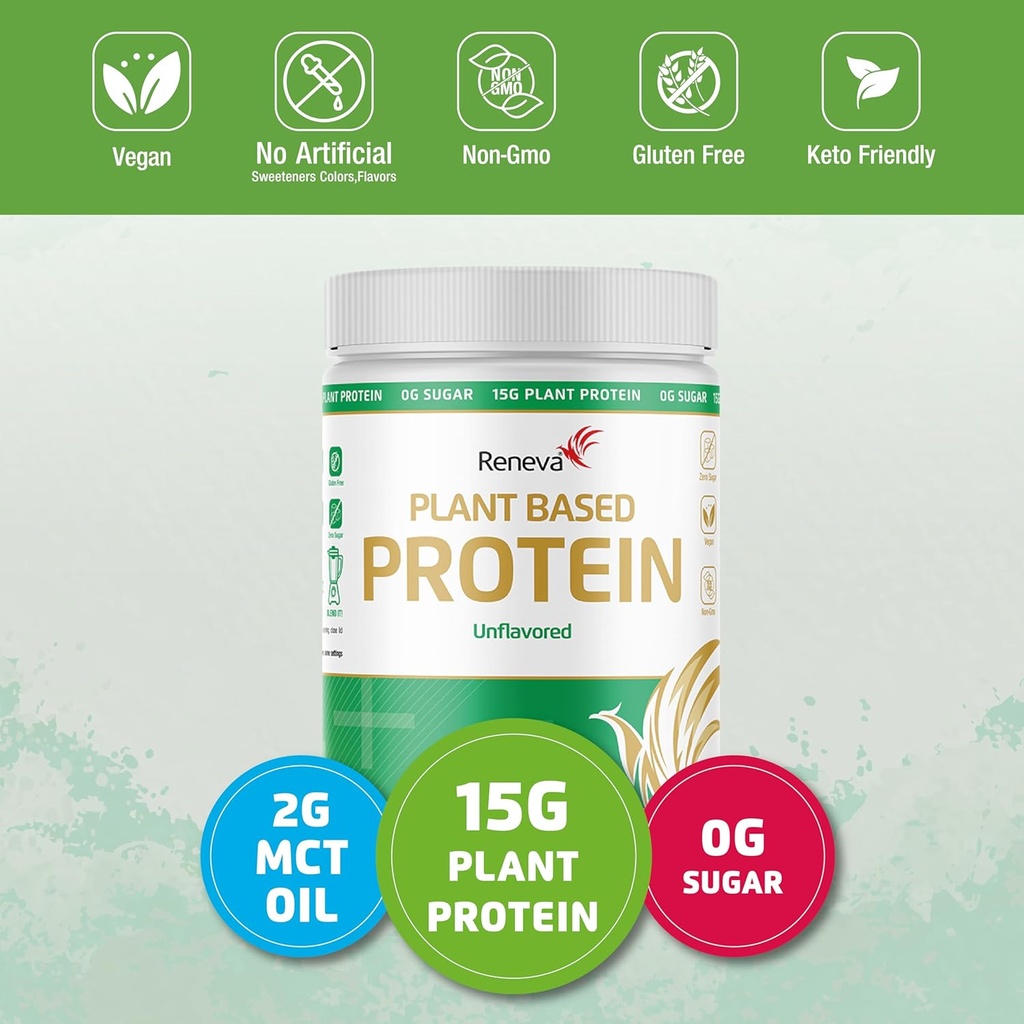 RENEVA Vegán Protein Powder 15g Plant Based Protein from Pea and Ryce 