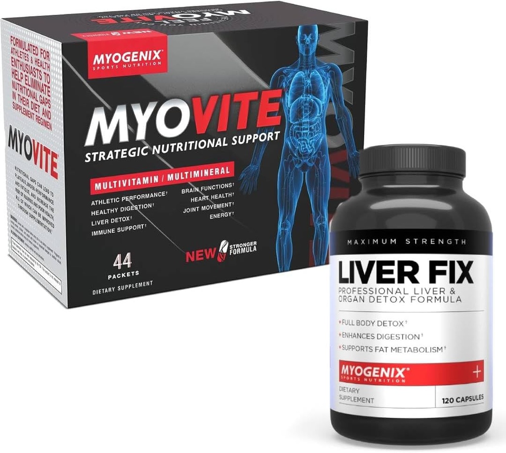Myogenix Myovite Multivitamín a podpora pečene doplnok Bundle 