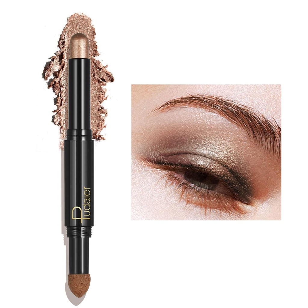 ZUK 2-in-1 Krémový očný tieň, Matte & Shimmer Eye Shadow, Vysoko pigmentované očné tieňové tyčinky, Dlhý očný tieň Zvýrazňovacia ceruzka, Glitter Eye Shadow Cruelty-Free a Vegan