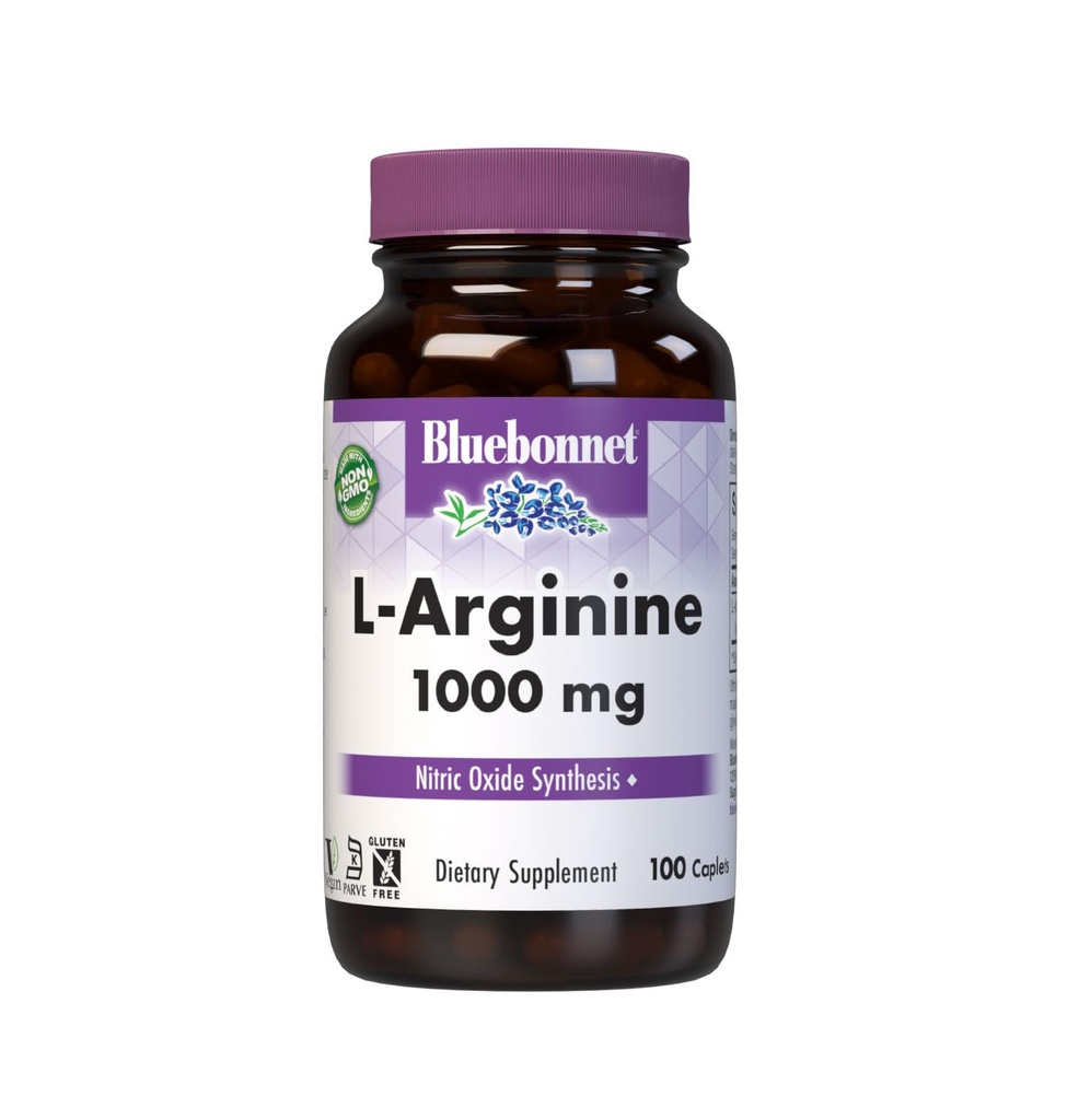 Bluebonnet LArginín 1000 Mg Vitamín kapsuly, 100 Počet