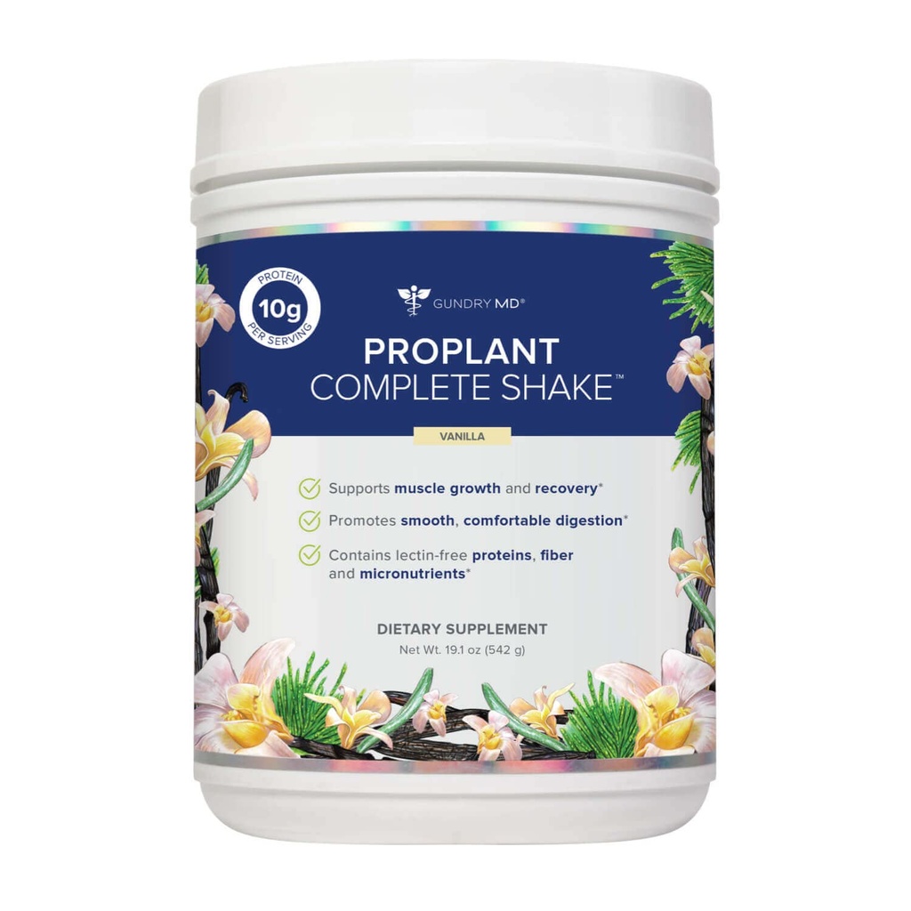 Gundry MD® Pro Plant Complete ShakeTM High-Fiber Plant Protein Blend, 20 Servings (Vanilla)