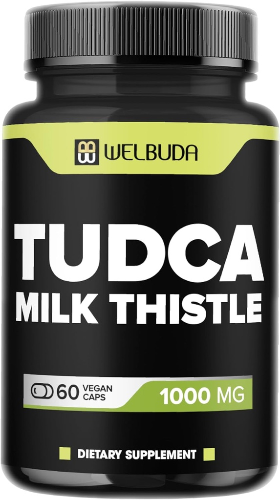 1000mg Tudca Supplement with Milk Thisttle Extract - 60 Vegan Capsules - Support for Immune System, Digestion Health, Body Purification & Brain Health