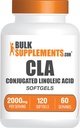 BulkSupplements.com CLA Softgels - Konjugovaná kyselina linolová, CLA Doplnky - bez lepku, 2 Softgels per Serving (2000mg), 120 Počet (Pack of 1)