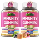 10 in 1 Imunitná podpora Supplement Gummies, w/ Echinacea, Vitamín C a zinok v bazových plodoch, selén, vitamín D3 5000IU, horčík, denne Imunitný posilňovací multivitamín, pre antioxidačnú kostnú energiu, 2 balenia