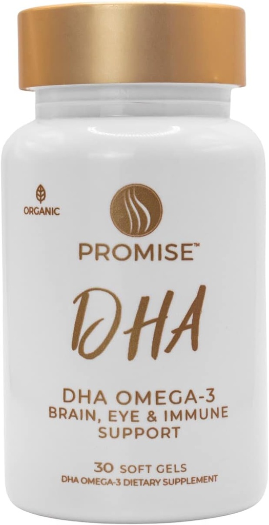 Promise Prenatal DHA - Pharmaceutical Grade Omega-3 DHA (3 mesiace) Raz denne Jahodový ochutený mäkký gél s 290 mg DHA. Všetky prírodné prenatálne DHA pre vývoj mozgu a oka dieťaťa