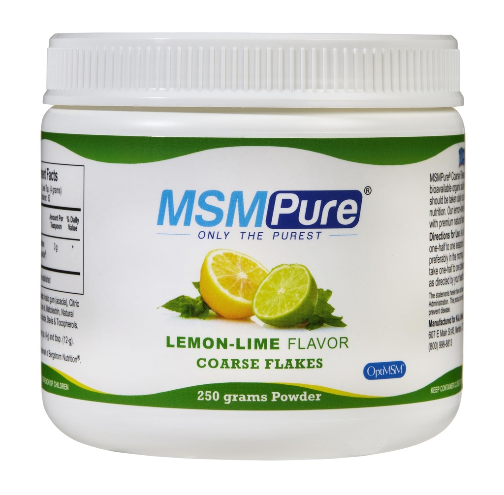 KALA ZDRAVIE MSMPure Citrónová vápno Ochutené Coarse MSM Powder Flakes 
