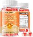 Astaxantín Doplnky 6 mg + Lipozomálny vitamín C 1000mg - Duálna vrstva - Niacín B6,B12,folát, biotín - Antioxidanty - Želatína bez obsahu cukru,60Cts