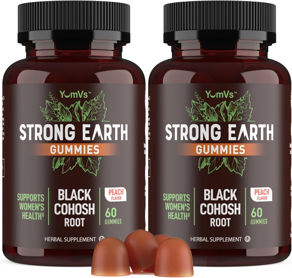 YUM-V's Strong Earth Black Cohosh Root 50mg (60 Počet) - Prírodný extrakt Menopauza Doplnky Nočné potenie a horúce riasy pre ženy
