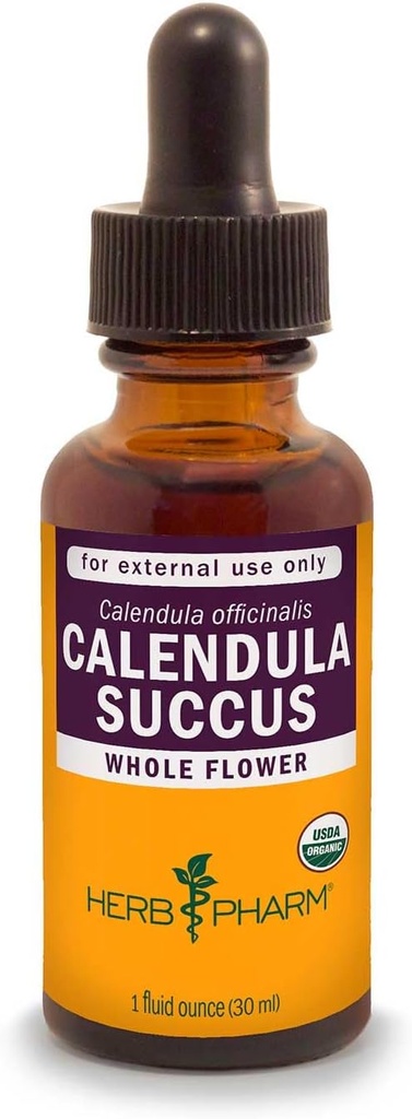 Herb Pharm Certified Organic Calendula Suckus Liquid Topical Extract for Minor Pain Support - 1 Ounce