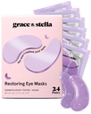 Grace & hviezda Retinol pod očami Patches pre opuchnuté oči a tmavé kruhy - Obnovenie gél pod očné masky s kyselinou hyalurónovou - Vegan Cruelty-free starostlivosť o pleť, narodeniny darčeky pre ženy (Purple, 24 párov)