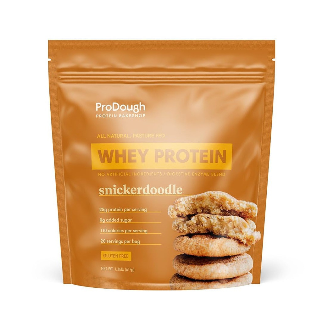 ProDough Gourmet Srvátka Hydrolát Hydrolate Protein Powder for Shake Mix- Easy Digest Enzyme Blend, 25g Protein per Serving, Natural Ingredients, Gluten Free, Keto Friendly (Snickerdoodle)