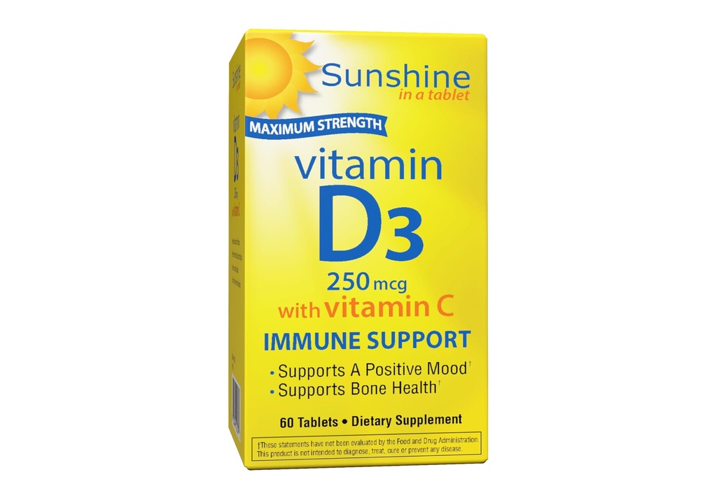 Slnečný vitamín D 10 000 IU, zdravé a silné kosti, 30 porcií