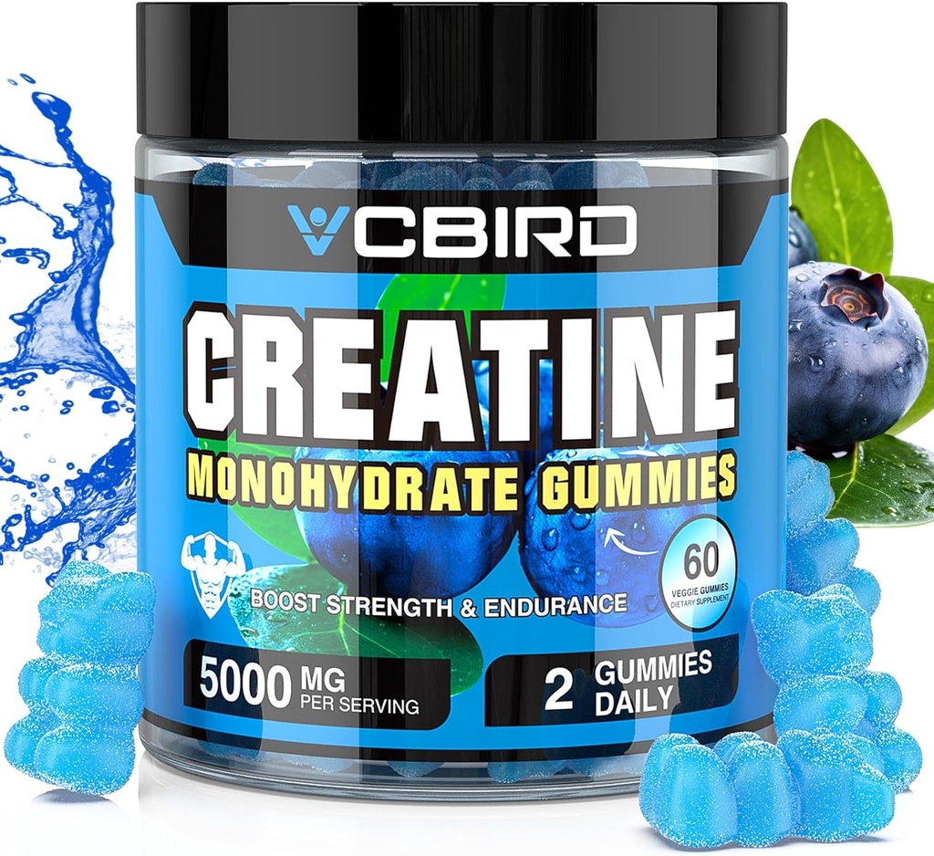 Kreatín Monohydrát 5g Per Serving, žiadny cukor Kreatín Doplnky Podpora pre silu, Výkon, Energia, zotavenie, Gluten-free Creatin pre ženy a mužov (60 Gumies)