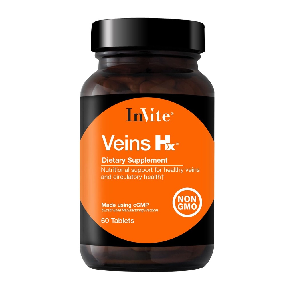 Pozvite zdravie Veins Hx® - Podporuje Veins a obehové zdravie - obsahuje vitamín C, Citrus Bioflavonoidy, Horse Chestnut Seed, Gotu Kola, Bilberry Fruit - 60 tabliet