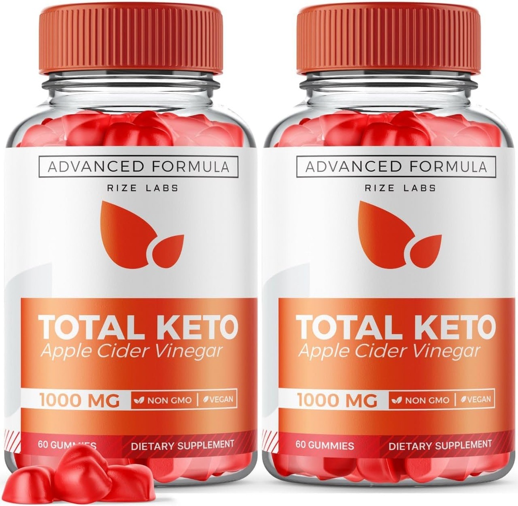Rize laboratória (Pack of 2 Total Keto Gummies for Advanced Weight Loss, Supplement to Lose Belly Fat, Maximum Strength Formula, Gomitas Reviews (120 Gummies)