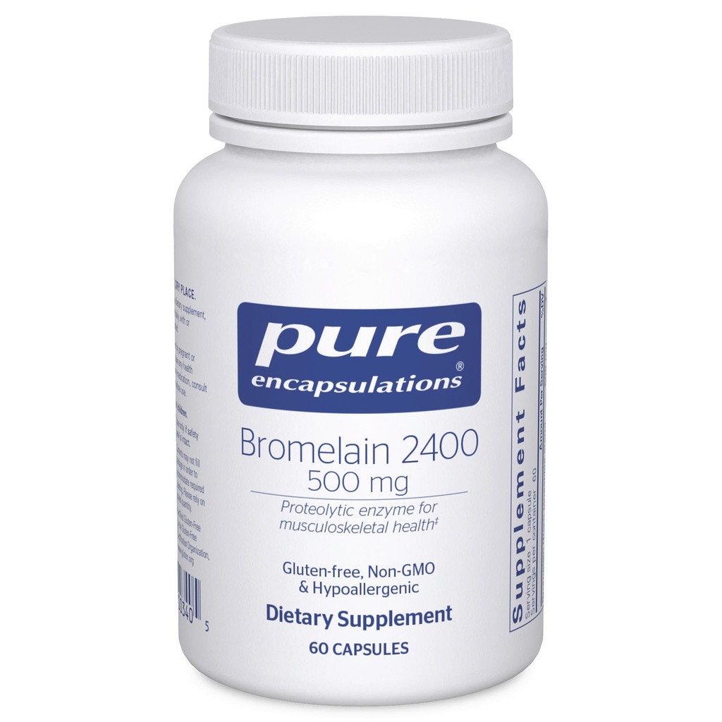 Pure Encapsulations Hypromelain 2400 500 mg - pre Tráviacu podporu a muskuloskeletálne zdravie - podporuje uzdravenie kĺbov a svalov* - Proteolytické enzýmy - Vegan - 60 kapsúl