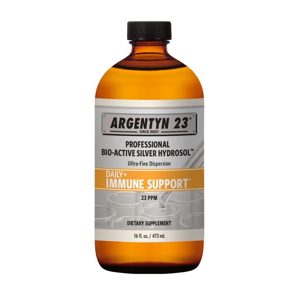 Argentyn 23 Profesionálna imunitná podpora - Koloidné striebro, bio-aktívny hydrosol striebra, 23 ppm, Liquid Twist Top, 16 Fl Oz (473 ml)