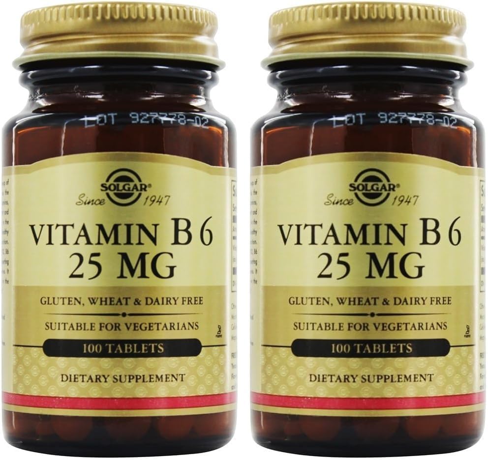 SOLGAR vitamín B6 25 Mg, 100 tabliet, 100 kusov (po 24 kusoch)