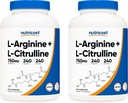 Nutricost L-Arginín L-Citrulín komplex 750 mg, 240 kapsúl (2 fľaše) - Non-GMO