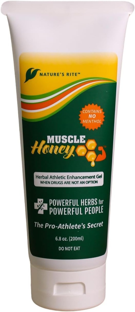 Nature's Rite Muscle Honey, 6.8 oz. (200 mL), All-Natural Herbal Gel, Sports & Athletic Aid, WADA & NCAA Compliant