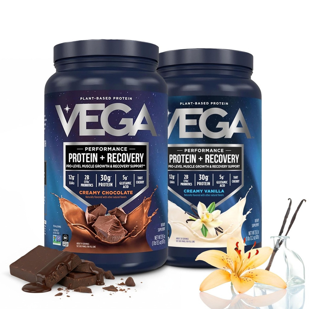 Vega Sport Premium Protein Powder Bundle, Čokoláda + Vanilla, Plant Based Protein Powder Post Workout - Certified Vegan, Vegetarian, Keto-Friendly, Gluten Free, Dairy Free, BCAA Amino Acids