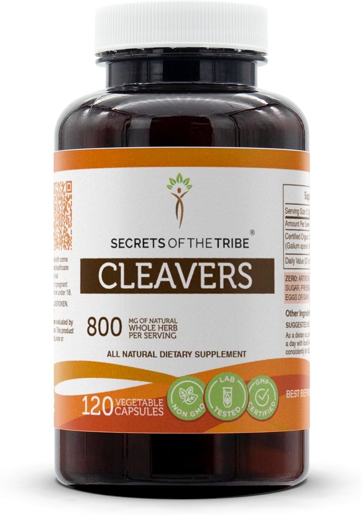 Tajomstvá 120 kapsúl Tribe Cleavers, 800 mg, Cleavers (Galium aparín) Sušená bylina (120 kapsúl)