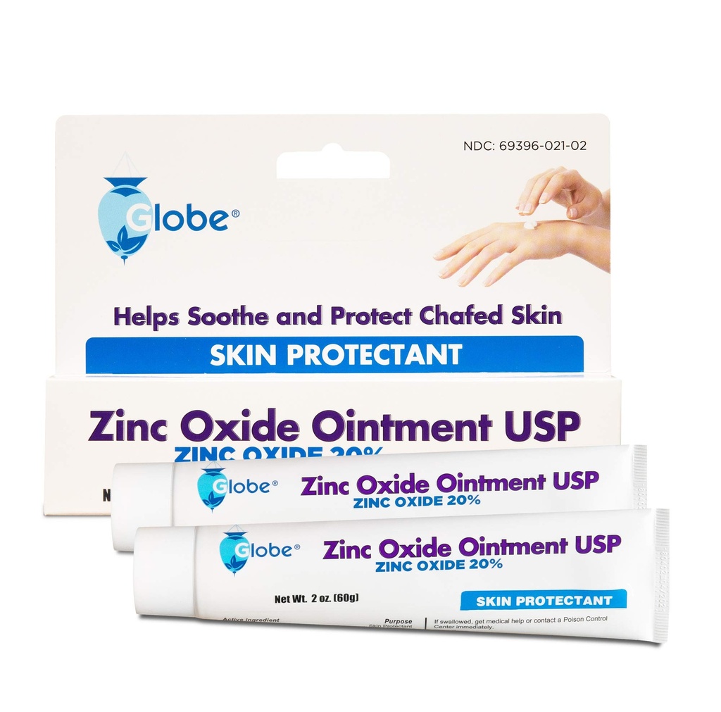 (2 balenia) Globe Oxid zinočnatý Masť 20%, 2 Ounce Tube (spolu 4 oz) Advanced Skin Protection, For Diaper Vyrážka, Relief From Poison Ivy, Sumac & Oak, Chráni pred mokrosťou, Chráni pleť